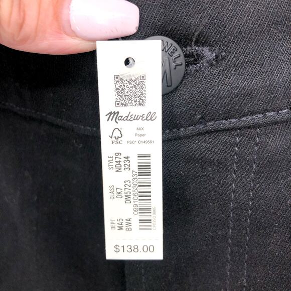 MADEWELL Men's Slim Jeans 32x34 Black Bainhart ND479 COOLMAX® Denim NWT - Picture 10 of 12